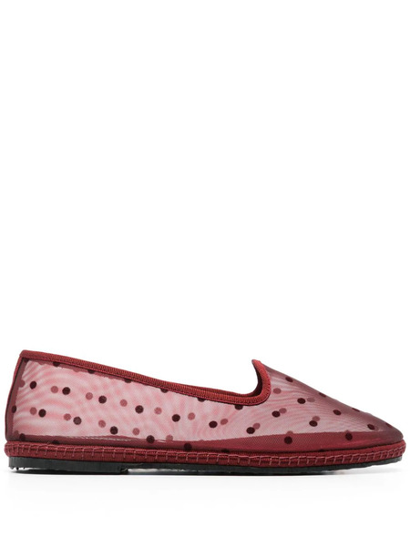  Scarosso Valentina Mesh Ballerina Shoes - Red 