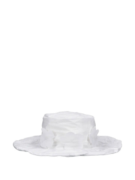  Scha Floral-appliqué Hat - White 