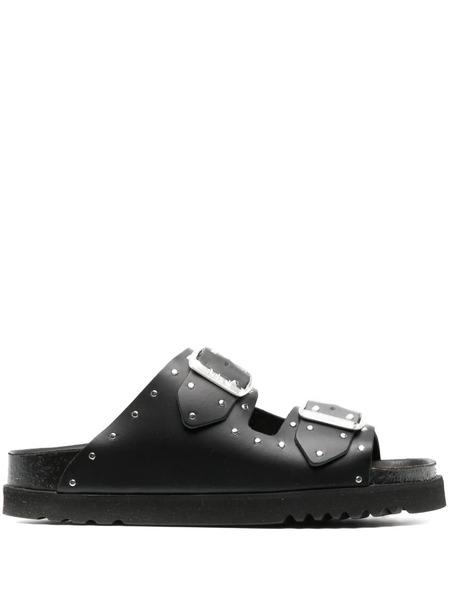  Scholl Beatriz Stud-embellished Leather Slides - Black 