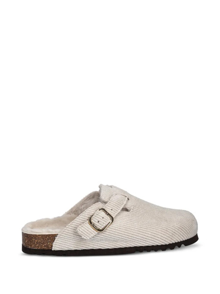  Scholl Buckle Corduroy Mules - Neutrals 