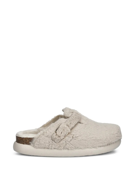  Scholl Buckle Strap Mules - Neutrals 