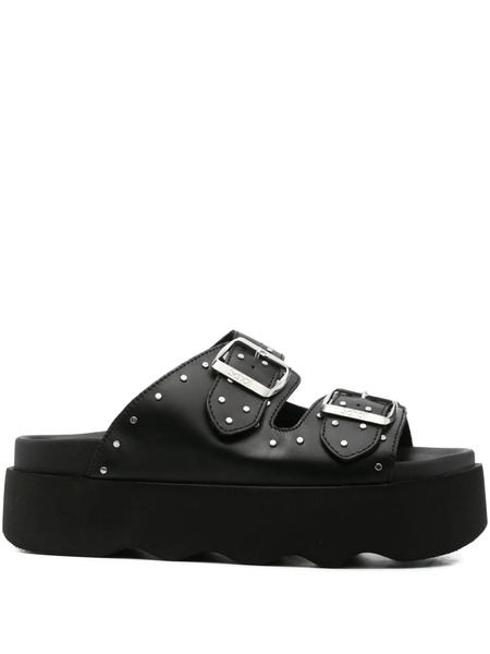  Scholl 40mm Beatriz Studded Double-buckle Platform Sandals - Black 