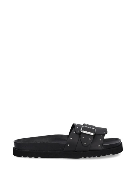  Scholl Studded Buckle Slides - Black 