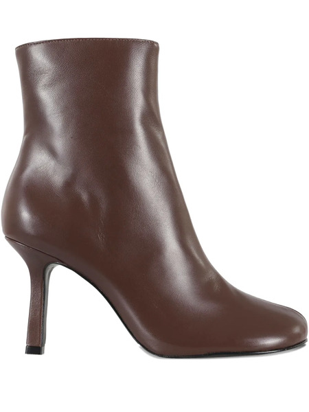 Schutz 85mm Brielle Leather Square-toe Boots - Brown 