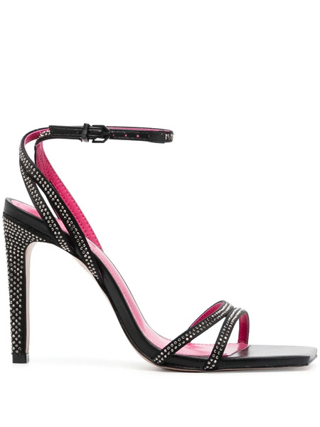  Schutz 105mm Leather Crystal-embellished Sandals - Black 