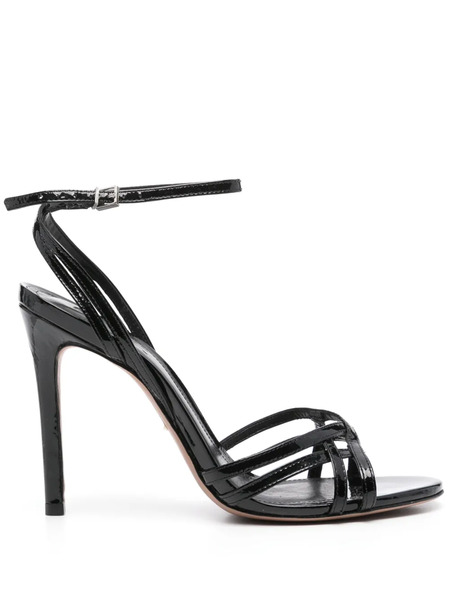  Schutz 115mm Patent Leather Sandals - Black 