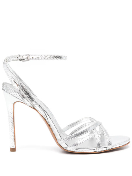  Schutz Snakeskin-effect Leather Sandals - Silver 