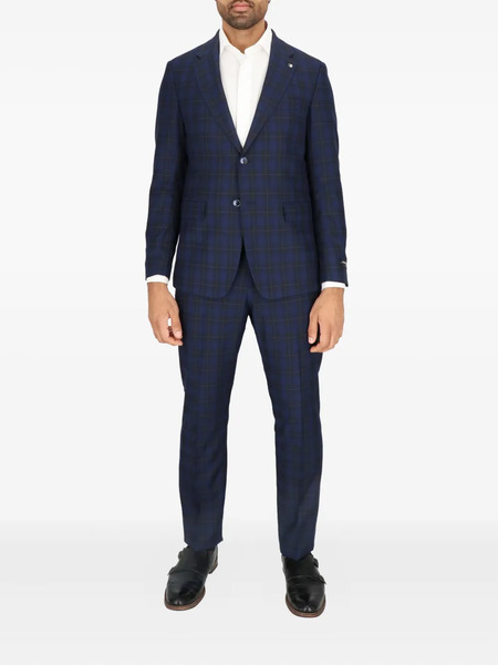  Scotch & Soda Checked Button-fastening Suit - Blue 