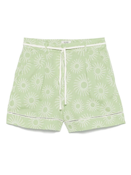  Scotch & Soda Floral-embroidery Shorts - Green 