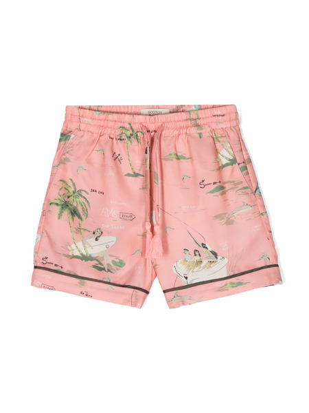 Scotch & Soda Sea Life-print Shorts - Pink 