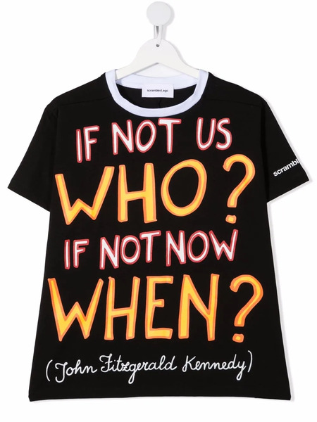  Scrambled_ego Quote-print Cotton T-shirt - Black 