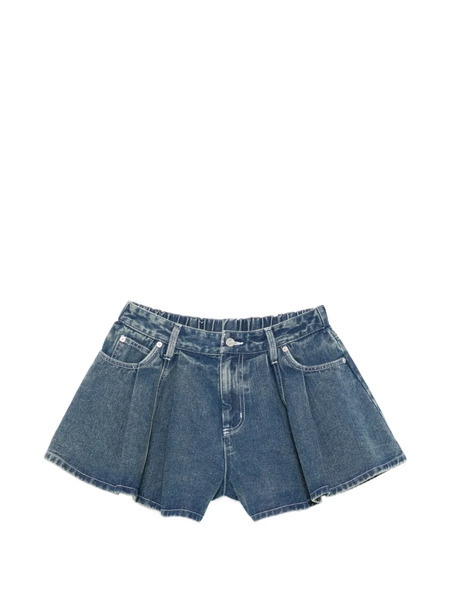  Sea Pleated-front Denim Shorts - Blue 
