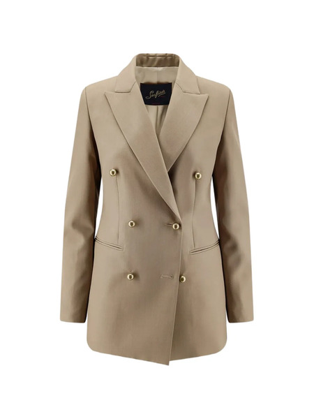  Seafarer Betty Peaked-lapel Double-breasted Wool Blazer - Neutrals 
