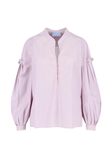  Seafarer Striped Ruffled Shirt - Pink 