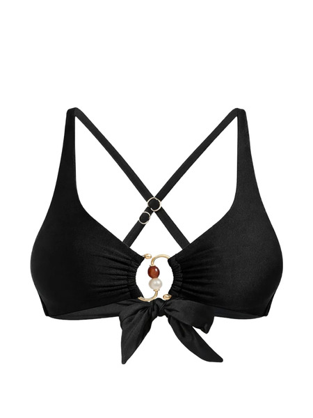  Seafolly Palermo Ring-detail Bikini Top - Black 