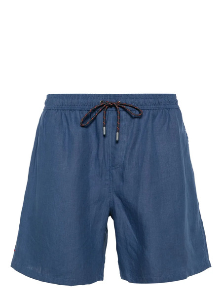  Sease Drawstring-waist Hemp Shorts - Blue 