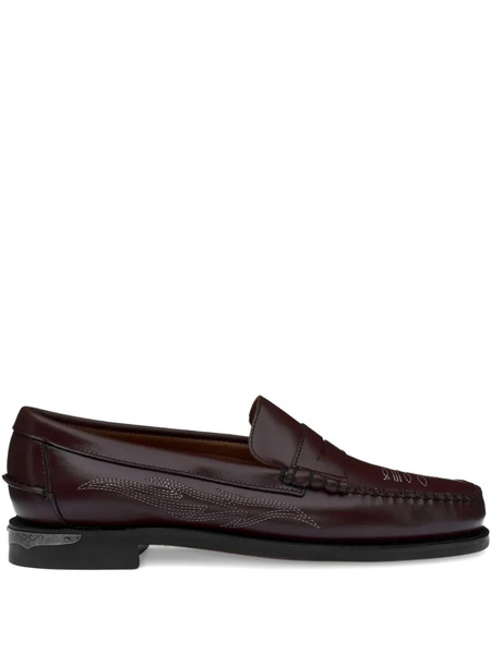 Sebago Dan El Paso Embroidered Penny Loafers - Brown 