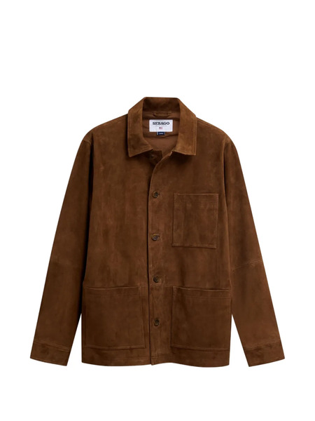 Sebago Patch-pocket Buttoned Leather Jacket - Brown 
