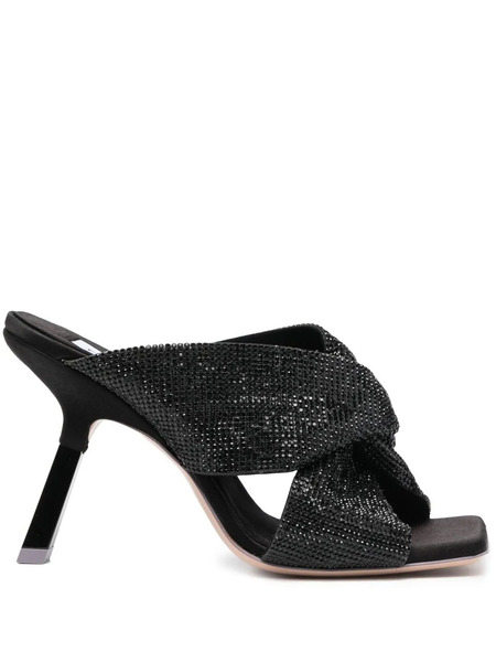  Sebastian Milano 100mm Crystal-embellished Sandals - Black 
