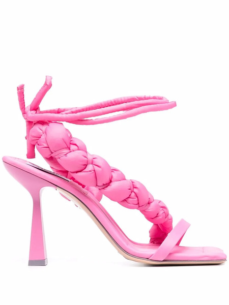  Sebastian Milano Quilted-detail Square-toe Sandals - Pink 