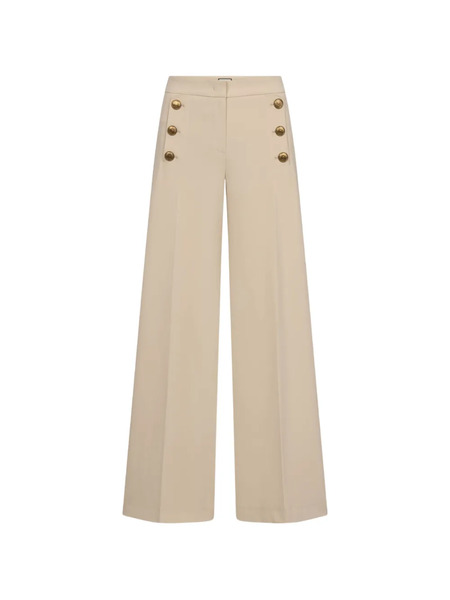  Seductive Button-detail Palazzo Pants - Neutrals 