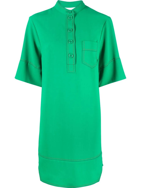  See By Chloé Contrast-stitch Short-sleeve Shift Dress - Green 