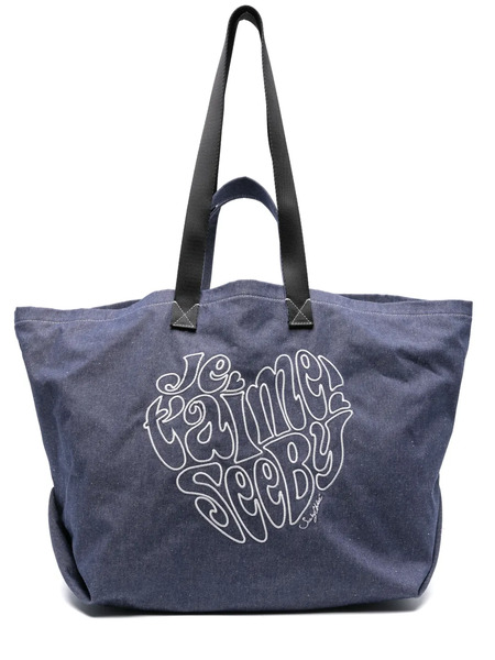  See By Chloé Large Je T'aime Denim Tote Bag - Blue 