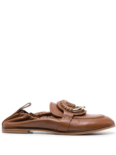  See By Chloé Ring-detail Leather Loafers - Brown 