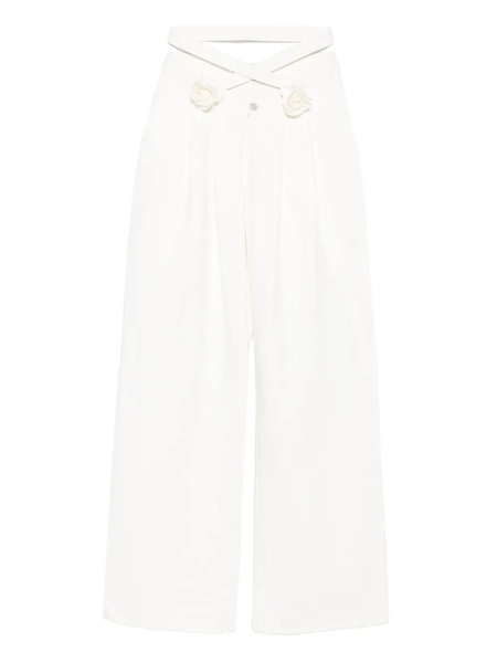  Seen Users Wrapped In Roses Pleated Trousers - White 