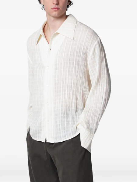  Séfr Check-textured Shirt - Neutrals 