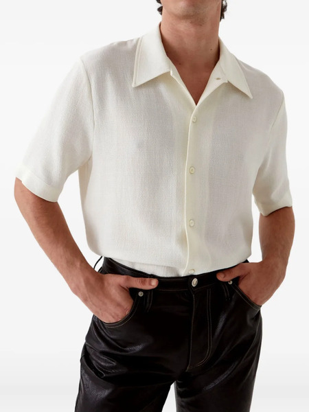  Séfr Mael Textured Short-sleeve Shirt - White 