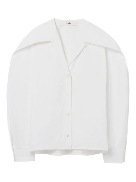 Séfr Pointed Collar Arc Shirt - White 