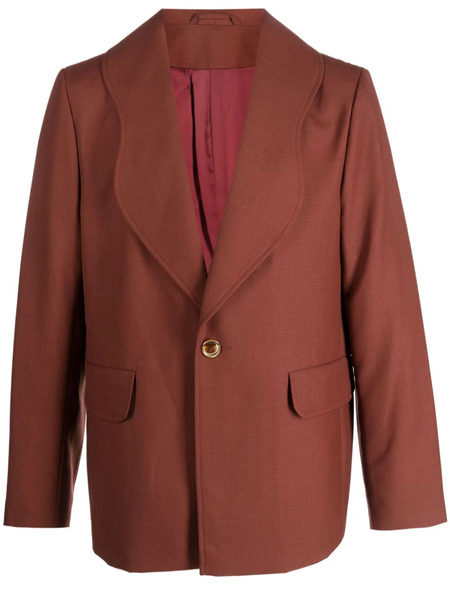  Séfr Scallop-lapels Single-breasted Blazer - Orange 