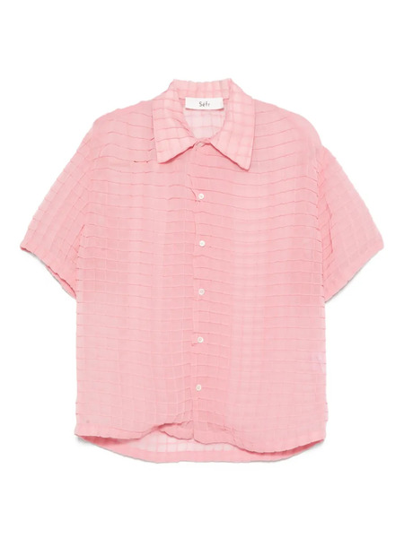  Séfr Sergio Grid-pattern Shirt - Pink 