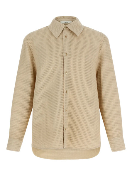  Séfr Waffle-knitted Buttoned Shirt - Neutrals 