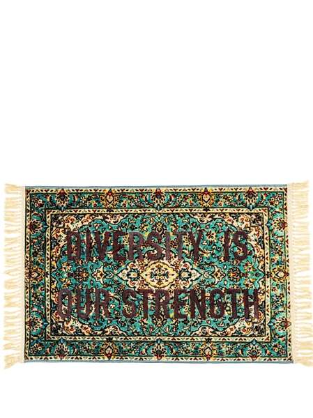  Seletti Burnt Diversity Mix-print Carpet - Grey 