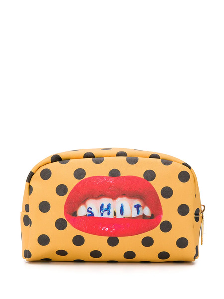  Seletti Dotted-print Makeup Bag - Yellow 