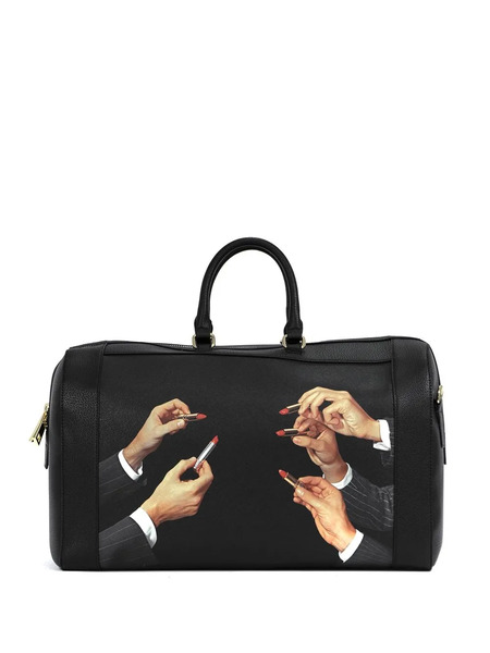  Seletti Graphic Print Holdall Bag - Black 
