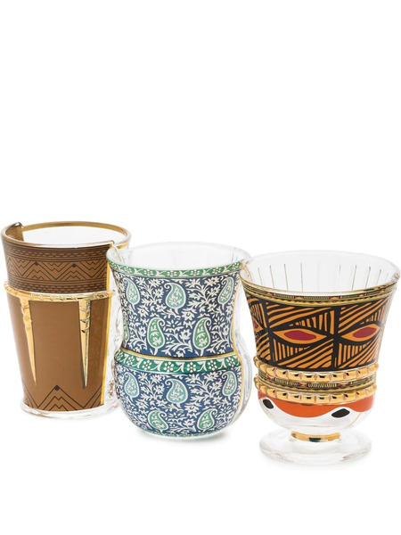  Seletti Hybrid-rodinia Glasses (set Of Three) - Neutrals 