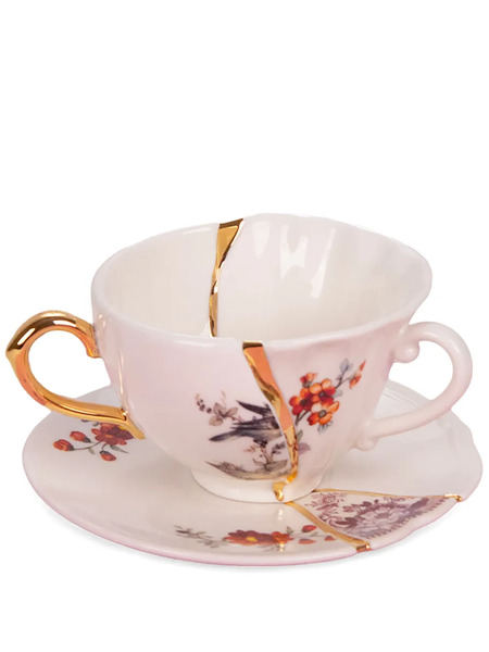  Seletti Kintsugi Tea Cup And Saucer Set - Neutrals 
