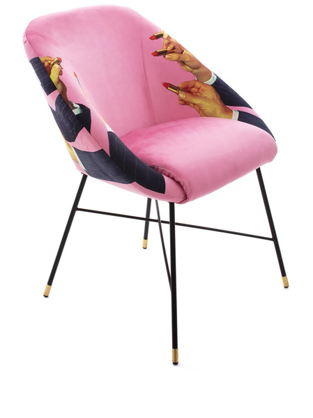  Seletti Lipstick-print Padded Chair - Pink 