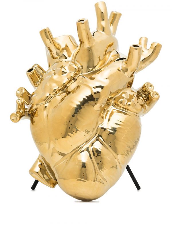  Seletti Love In Bloom Porcelain Vase - Gold 
