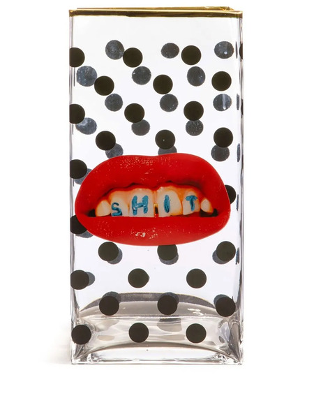  Seletti Polka-dot Pattern Lips-print Vase - White 