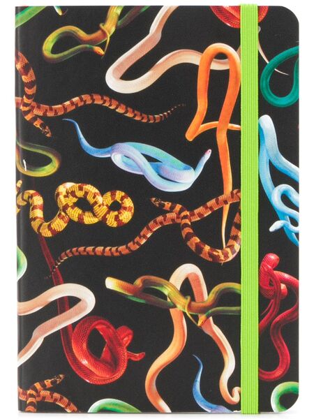  Seletti Serpent-print Notebook - Black 