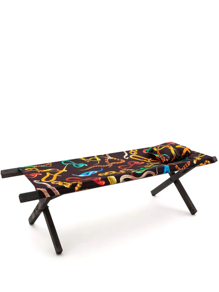  Seletti Snakes-print Pool Bed - Black 