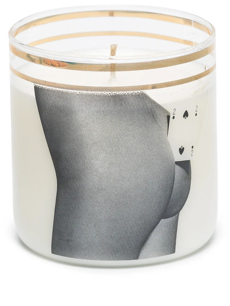  Seletti Two Of Spades Glass Candle - Neutrals 