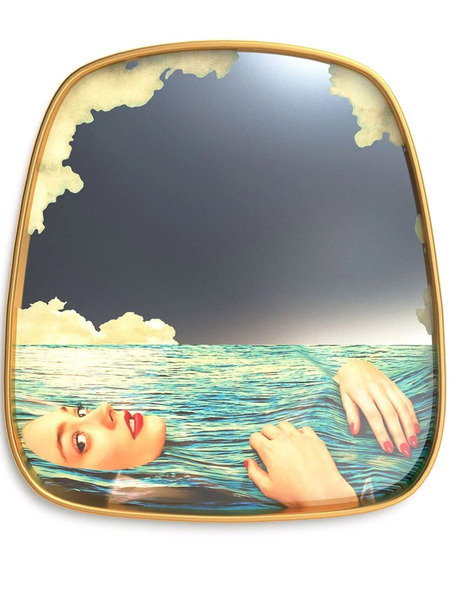  Seletti X Toiletpaper Graphic Print Mirror - Blue 
