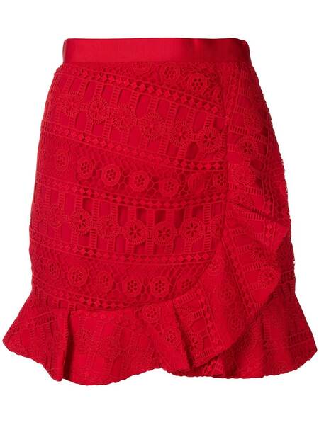  Self-portrait Asymmetric Ruffled Dress - Red 