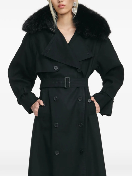  Self-portrait Belted Trench Coat - Black 