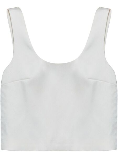  Self-portrait Bonded Satin Vest - White 